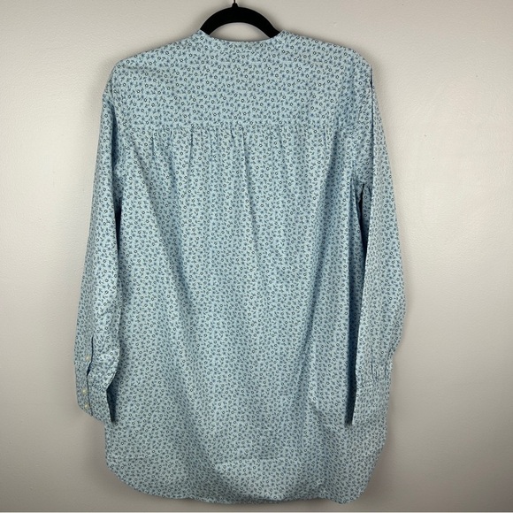 Lands’ End Blue Ditsy Floral Tunic Blouse with Side Pockets Large - Picture 14 of 15